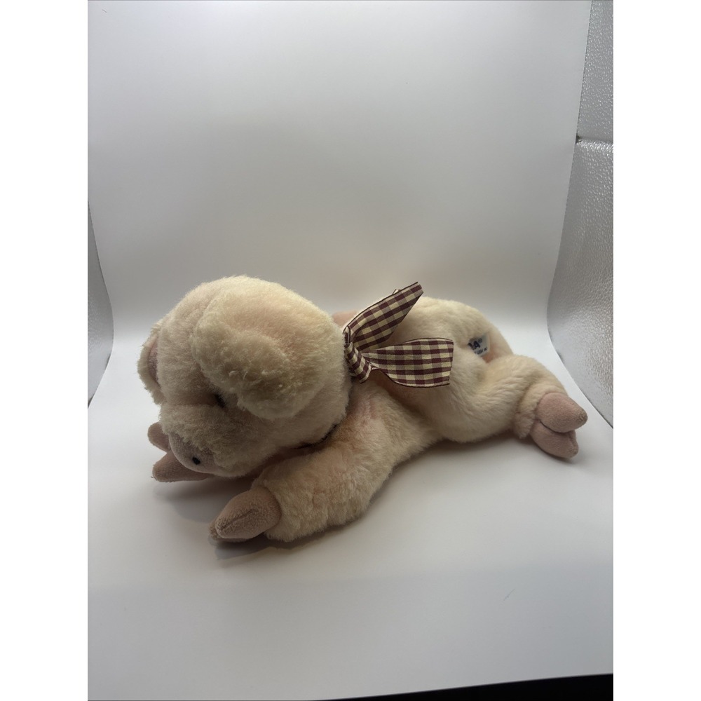 Vintage A&A Plush Flopsies Collection Bean Filled Pink Pig Stuffed Animal‎